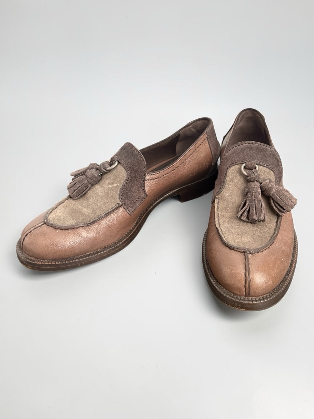 Car Shoe Women’s Tri-Tone Leather Suede Tassel Loafers Sz 37